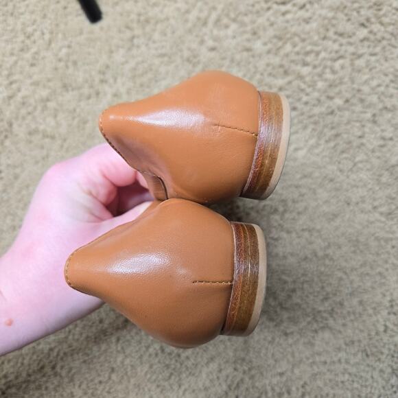 AGL Women’s Monika Cap Toe Leather Ballet Flat Tan Size 37 - Picture 5 of 8